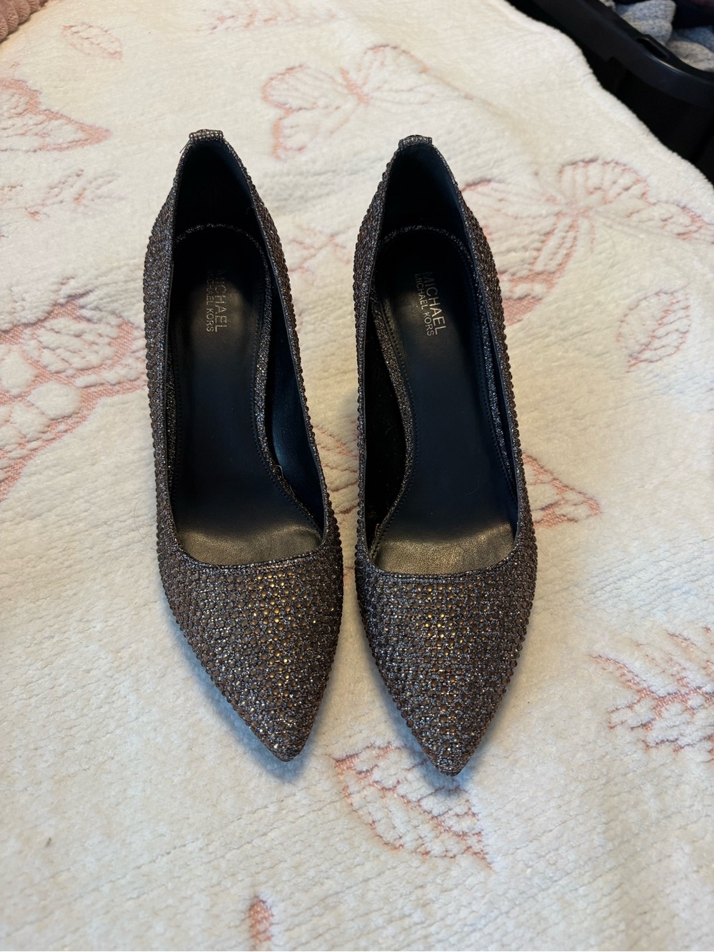 Michael Kors Sparkle Pointed-Toe Pumps - Bronze/Gold